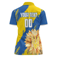Custom Ukraine Independence Day Women Polo Shirt Dove Of Peace With Grunge Pattern - Wonder Print Shop