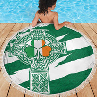 Ireland Celtic Cross Beach Blanket Irish Flag Shamrock - Wonder Print Shop