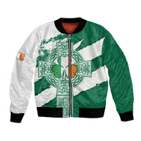 Ireland Celtic Cross Bomber Jacket Irish Flag Shamrock - Wonder Print Shop