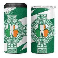 Ireland Celtic Cross 4 in 1 Can Cooler Tumbler Irish Flag Shamrock - Wonder Print Shop