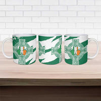 Ireland Celtic Cross Ceramic Mug Irish Flag Shamrock - Wonder Print Shop