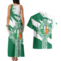 Ireland Celtic Cross Couples Matching Tank Maxi Dress and Hawaiian Shirt Irish Flag Shamrock - Wonder Print Shop