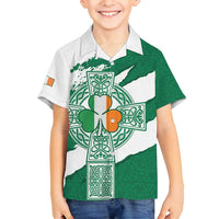Ireland Celtic Cross Family Matching Puletasi and Hawaiian Shirt Irish Flag Shamrock - Wonder Print Shop