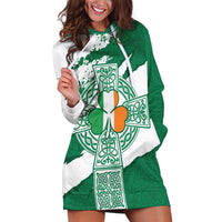 Ireland Celtic Cross Hoodie Dress Irish Flag Shamrock - Wonder Print Shop
