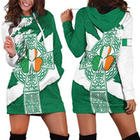 Ireland Celtic Cross Hoodie Dress Irish Flag Shamrock - Wonder Print Shop