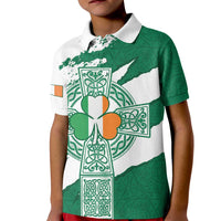 Ireland Celtic Cross Kid Polo Shirt Irish Flag Shamrock - Wonder Print Shop