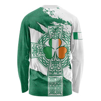 Ireland Celtic Cross Long Sleeve Shirt Irish Flag Shamrock - Wonder Print Shop