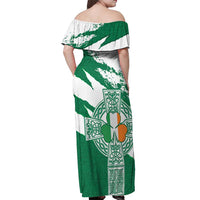 Ireland Celtic Cross Off Shoulder Maxi Dress Irish Flag Shamrock - Wonder Print Shop