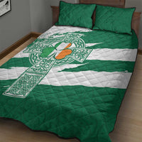 Ireland Celtic Cross Quilt Bed Set Irish Flag Shamrock - Wonder Print Shop