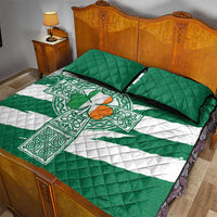 Ireland Celtic Cross Quilt Bed Set Irish Flag Shamrock - Wonder Print Shop