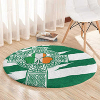Ireland Celtic Cross Round Carpet Irish Flag Shamrock - Wonder Print Shop