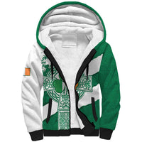 Ireland Celtic Cross Sherpa Hoodie Irish Flag Shamrock - Wonder Print Shop