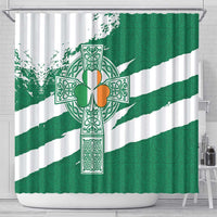 Ireland Celtic Cross Shower Curtain Irish Flag Shamrock - Wonder Print Shop