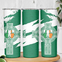 Ireland Celtic Cross Skinny Tumbler Irish Flag Shamrock - Wonder Print Shop