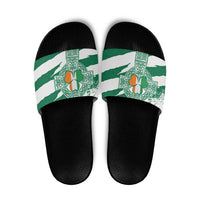 Ireland Celtic Cross Slide Sandals Irish Flag Shamrock - Wonder Print Shop