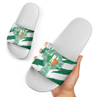 Ireland Celtic Cross Slide Sandals Irish Flag Shamrock - Wonder Print Shop