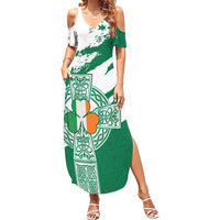 Ireland Celtic Cross Summer Maxi Dress Irish Flag Shamrock - Wonder Print Shop