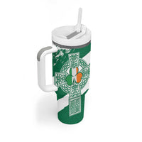 Ireland Celtic Cross Tumbler With Handle Irish Flag Shamrock - Wonder Print Shop