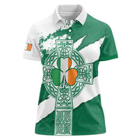 Ireland Celtic Cross Women Polo Shirt Irish Flag Shamrock - Wonder Print Shop