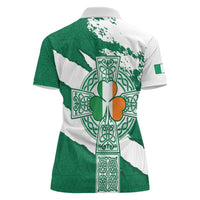 Ireland Celtic Cross Women Polo Shirt Irish Flag Shamrock - Wonder Print Shop