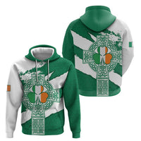 Ireland Celtic Cross Zip Hoodie Irish Flag Shamrock - Wonder Print Shop
