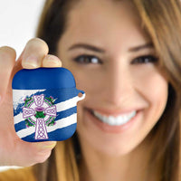 Scotland Celtic Cross AirPods Case Thistle Flowers - Wonder Print Shop