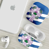 Scotland Celtic Cross AirPods Case Thistle Flowers - Wonder Print Shop
