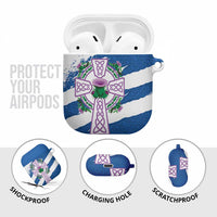 Scotland Celtic Cross AirPods Case Thistle Flowers - Wonder Print Shop