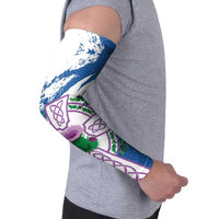 Scotland Celtic Cross Arm Sleeves Thistle Flowers - Wonder Print Shop