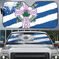 Scotland Celtic Cross Auto Sun Shade Thistle Flowers - Wonder Print Shop