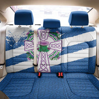 Scotland Celtic Cross Back Car Seat Cover Thistle Flowers - Wonder Print Shop