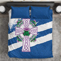 Scotland Celtic Cross Bedding Set Thistle Flowers - Wonder Print Shop