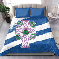 Scotland Celtic Cross Bedding Set Thistle Flowers - Wonder Print Shop