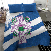 Scotland Celtic Cross Bedding Set Thistle Flowers - Wonder Print Shop