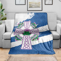 Scotland Celtic Cross Blanket Thistle Flowers - Wonder Print Shop