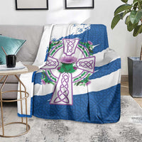 Scotland Celtic Cross Blanket Thistle Flowers - Wonder Print Shop