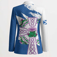 Scotland Celtic Cross Blazer Thistle Flowers - Wonder Print Shop