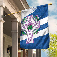 Scotland Celtic Cross Garden Flag Thistle Flowers - Wonder Print Shop