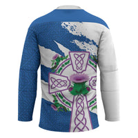 Scotland Celtic Cross Hockey Jersey Thistle Flowers - Wonder Print Shop