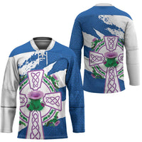 Scotland Celtic Cross Hockey Jersey Thistle Flowers - Wonder Print Shop