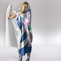 Scotland Celtic Cross Hooded Blanket Thistle Flowers - Wonder Print Shop
