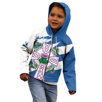 Scotland Celtic Cross Kid Hoodie Thistle Flowers - Wonder Print Shop