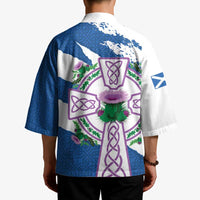 Scotland Celtic Cross Kimono Thistle Flowers - Wonder Print Shop
