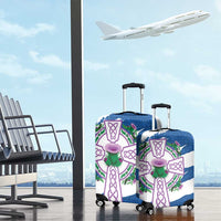 Scotland Celtic Cross Luggage Cover Thistle Flowers - Wonder Print Shop