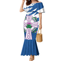 Scotland Celtic Cross Mermaid Dress Thistle Flowers - Wonder Print Shop