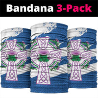 Scotland Celtic Cross Neck Gaiter Thistle Flowers - Wonder Print Shop