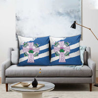 Scotland Celtic Cross Pillow Cover Thistle Flowers - Wonder Print Shop