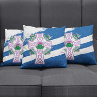 Scotland Celtic Cross Pillow Cover Thistle Flowers - Wonder Print Shop