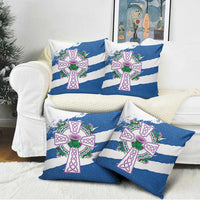 Scotland Celtic Cross Pillow Cover Thistle Flowers - Wonder Print Shop