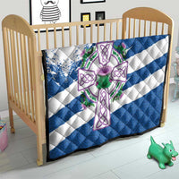 Scotland Celtic Cross Quilt Thistle Flowers - Wonder Print Shop